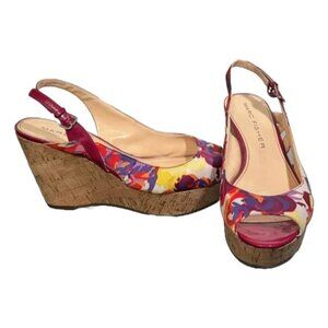 Marc Fisher Open Toe Multicolor Wedge Heel Women's Sz 10M